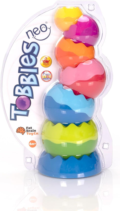 6 Fat Brain Toys Tobbles Neo, Creative Toddler Sensory and Learning Toys for Kids Months and Up, For Early Development
