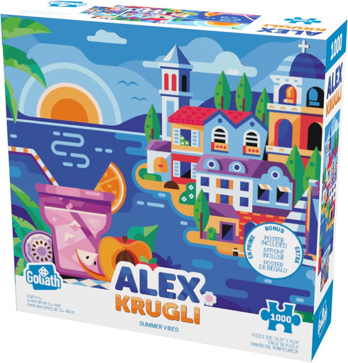 Goliath Alex Krugli Summer Vibes - 1000-Piece Puzzle - Completed Size 26.75 x 18.26 Inches