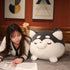 Plush Husky Stuffed Animal Husky Dog Hugging Pillow Cuddly Husky Plushies Dog Toy Husky Huggable Anime Husky Gifts for Kids and Lovers in Birthday, Valentines (Black, 12 Inch)