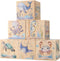 6 Pcs Ocean Animal Nursery Decor Blocks Wooden Shelf Decor for Baby