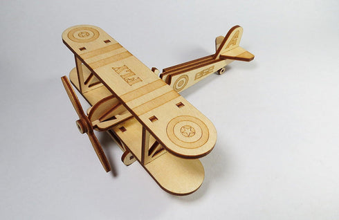 StonKraft Wooden 3D Glider Aeroplane Retro Plane Model - Easy to Assemble Home Decor, Construction Toy, School Project