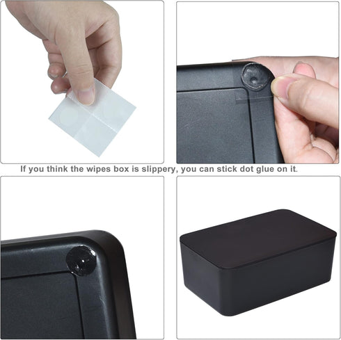 Stylish Black Diaper Wipes Holder - Versatile Tissue Storage Box for Home, Office, and Cars