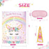 WERNNSAI Pin The Horn on The Unicorn, Birthday Party Game Poster with 24 Horn Stickers