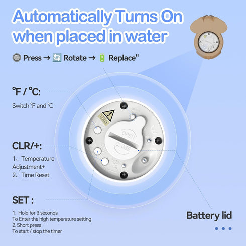 Baby Bath Thermometer for Bathtub, Room|Water Temperature, Baby Bath Floating Toy|Kids Bathroom Safety, Digital LCD