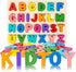 Alphabet Puzzle Wooden Puzzles for Toddlers 1-5 Years Old, ABC Shape Learning Toys with Board & Letter Blocks