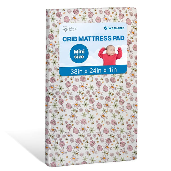 Motherly Haven Breathable Crib Mattress Pad, Washable High Rebound Foam Mattress Topper