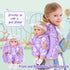 12" Backpack Carrier,12 Inch 3+ UZIDBTO Baby Doll with Flower Pattern Realistic Baby Dolls with Clothes and Accessories