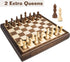 2 1 Set 13" 60 12 2 ELONGDI in Magnetic Chess & Chinese Checkers Wooden Board Game with Storage Drawer and Glass