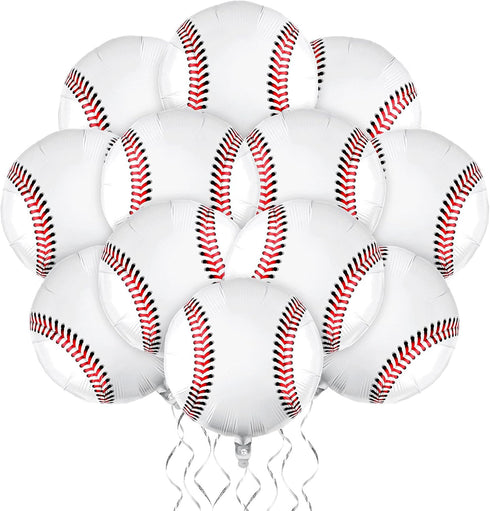 Durony 12 Pieces 18 inches Baseball Balloons – Foil Mylar Baseball Themed Party Decorations for Birthday