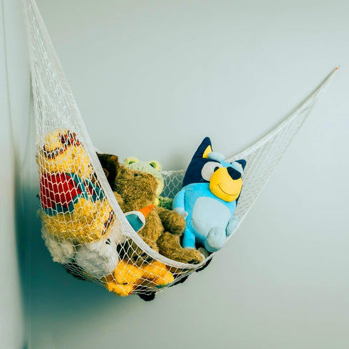 Enovoe Stuffed Animal Toy Hammock, Hanging Storage Net, Toy Organizer for Clean Room, Durable, Easy to Install, White