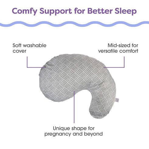Boppy Cuddle Pregnancy Pillow - Compact Ergonomic Maternity Pillow, Versatile Support, Great Side Sleeper Pillow