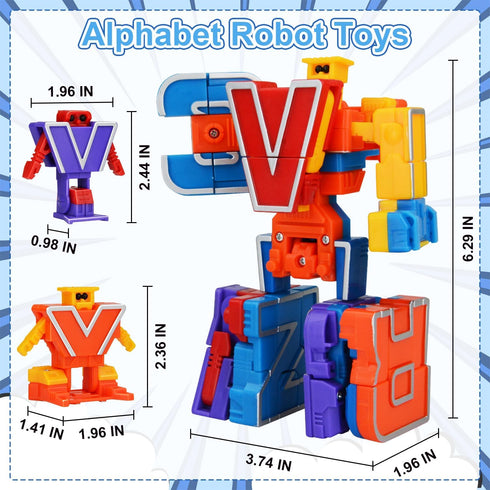 3 4 5 6 8 Girls,26 3+ Birthday Toy Gifts for Years Old Toddler Boys Alphabet Robots ABC Letters Educational Learning