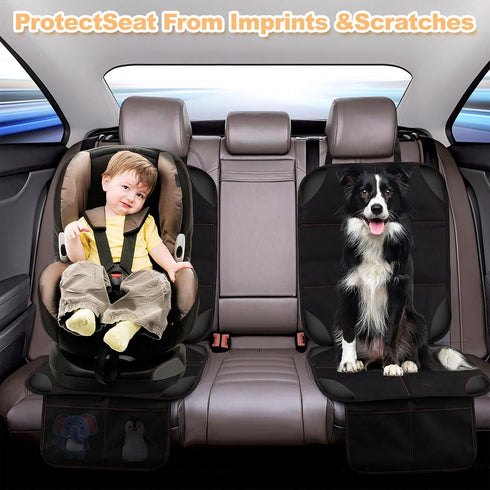 SMART ELF Car Seat Protector, Large Auto Protector for Child Seats with Thickest Padding and Non-Slip Backing Mesh