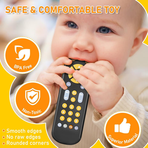 6 3 6 12 18 Avkast Baby TV Remote Control Toy Month+, Toddler Realistic Remote Toy with Sound and Light, Early