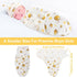 Chuarry 3 Pack Set Preemie Swaddle Blanket with Hat Preemie Hats Baby Receiving Blanket Swaddle Wrap for Newborn