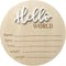 LZEDIRA Baby Announcement Sign, 5.9 Inch Wooden Hello World Newborn Welcome Sign, Birth