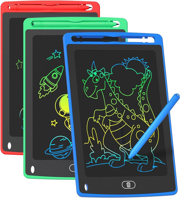 3 Pack LCD Writing Tablet for Kids, 8.5 Inch Colorful Doodle Board, Educational Learning Toys Birthday Gifts for Ages