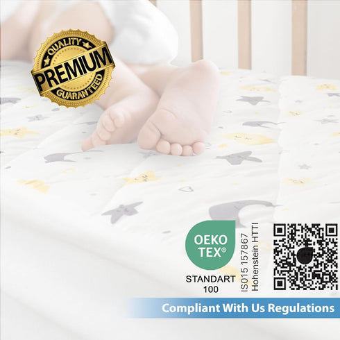 NEWO SELECT Sheets,%100 52"x28" 1, Pack) Waterproof Crib Mattress Protector Cotton Fabric, Absorbent Crib/Toddler