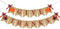 Give Thanks Burlap Banner - Rustic Thanksgiving Decorations - Turkey Pumpkin Bunting for Party Supplies