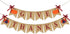 Give Thanks Burlap Banner - Rustic Thanksgiving Decorations - Turkey Pumpkin Bunting for Party Supplies