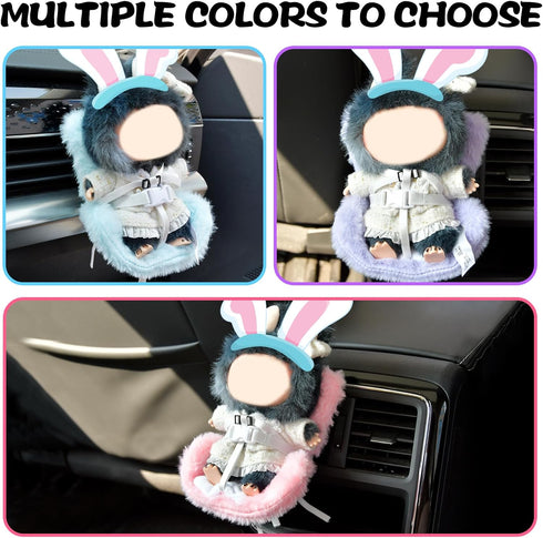 17cm, Mini Car Seat for Clip-On Air Vent Safety Seat with Soft Cushion and ABS Base, Cute Car Decoration & Display