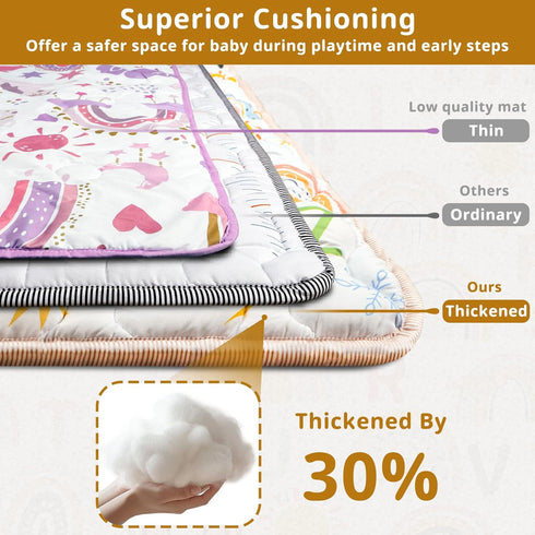 Mfmiudole 71"59" Tummy Baby Gyms Playmats for Playpen, Boho Rainbow Play Mat for Playpen Playyards Thicken Soft Padding