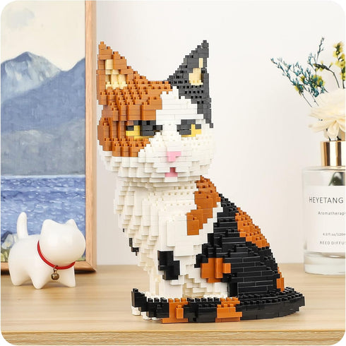 Sets 1300 3D QLT QIAOLETONG Cat Mini Building Blocks Cute Animals for Goodie Bags, PCS Micro Mini Building Toy DIY