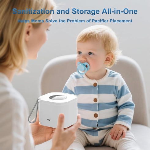 Zyntieu 99.99% 3 90 Portable Pacifier Sanitizer, UV Light Sanitizer Box, Cleaned in Minutes, Disinfection Cycles, USB