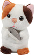 Hopearl Talking Kitty Plush Toy, Repeats What You Say, 7'' Interactive Cat Gift for Toddlers