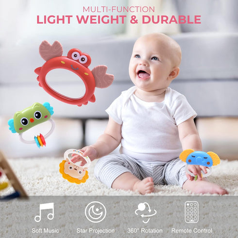 Pack YUNGCHI Baby Mobile for Crib with Crib Toys Music and Lights for and Paly Crib Musical Carousel Mobile Baby Mobile