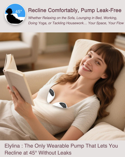 Wearable Breast Pump, Curved Fit, Leak-Free Comfort, Electric, Portable & Hands-Free, Strong Suction in Ultra-Slim