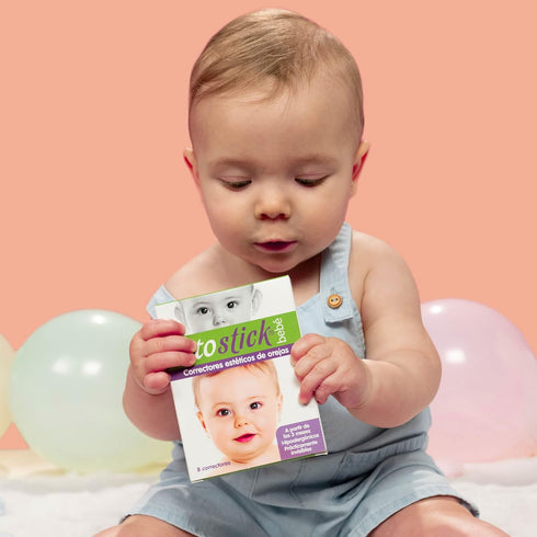 Otostick Bebe Corrector de Orejas Protuberantes para Bebes, 8 Unidades con Gorra de Proteccion