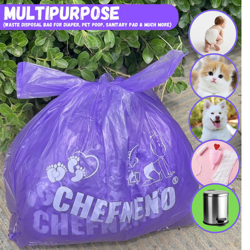 (600 (600 Baby Disposable Diaper Sacks ct.) Fresh Baby Powder Scented, Easy-Tie Diaper Sacks Disposal Bulk Diaper Sacks