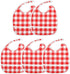 IHCVHQX 1 Pack Baby Feeding Bibs for Boys Girls Red Checkerboard Button Newborn Infant Bibs Teething Bib
