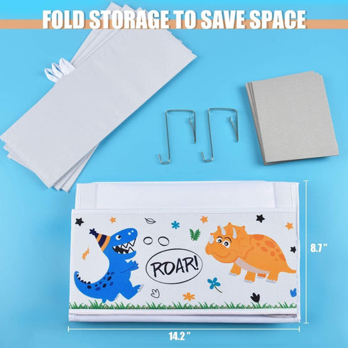 4 Closet WERNNSAI Dinosaur Over Door Hanging Organizer - Behind Door Storage with Clear Window Pockets for Baby Boys