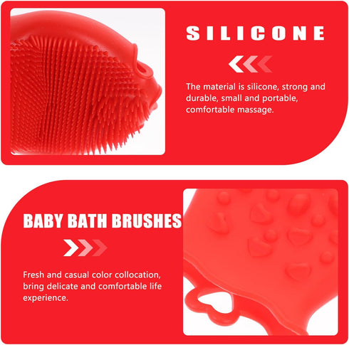 FRCOLOR Baby Head Scrubber Soft Silicone Baby Bath Scalp Brush Massage Flower Shape Cap Essential for Dry Brush Skin