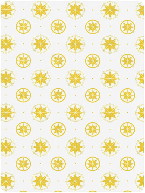 miaozhen 1 Pack 52x28 Cotton Baby Crib Sheets for Boys Girls Soft Breathable Bright Yellow Star White Unisex Child Crib