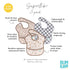 Bumkins Bibs for Girl or Boy, SuperBib Baby and Toddler for 6-24 Months, 3-pk Palms and Checks