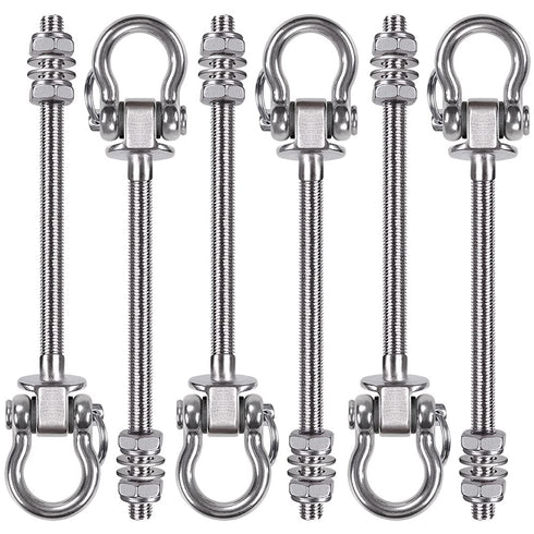BeneLabel 6Pcs Heavy Duty Stainless Steel Swing Hooks, Permanent Antirust Wood Beam & I-Beam Hanger for Yoga Hammock
