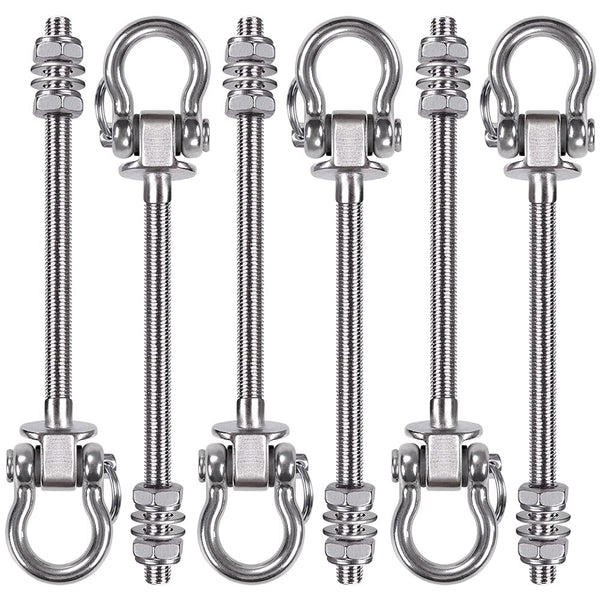 BeneLabel 6Pcs Heavy Duty Stainless Steel Swing Hooks, Permanent Antirust Wood Beam & I-Beam Hanger for Yoga Hammock