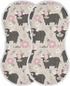 decor gift 4 Pack 22x11in Cotton Burp Cloths Baby Easy Care Naughty Wooden Bison Gray washcloths for Gender Neutral