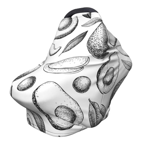 Schgap Hand Drawn Avocado Car Seat Covers Canopy for Baby Soft Stroller Cover