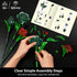 Set 16 523PCS PLAXSOON Flowers Bouquet Building with Lights, Mother's Day Green Roses Botanical Collection Building