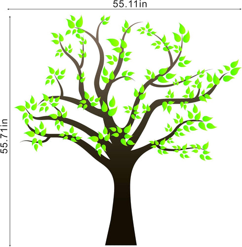 Amaonm Removable Cartoon Giant Brown Tree Wall Decals - DIY Leaves Wall Sticker for Nursery, Kids Room, Bedroom, Living