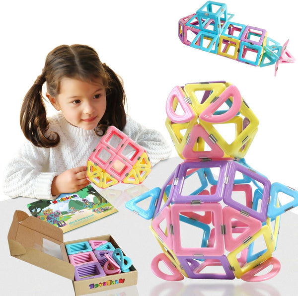 MAGBLOCK Toddler Girl Toys, Magnetic Tiles 52 Pcs, Birthday Gifts for Girls,