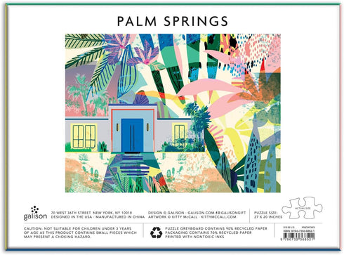 Galison Kitty McCall Palm Springs Puzzle, 1,000 Pieces, 27” x 20” – Colorful Artwork of a Palm Springs Home