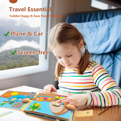 Sendhjurf 3-5 3-5-7 Montessori Busy Book for Toddlers Baby Family Quiet Book Activity Learning Travel Toys for Toddlers