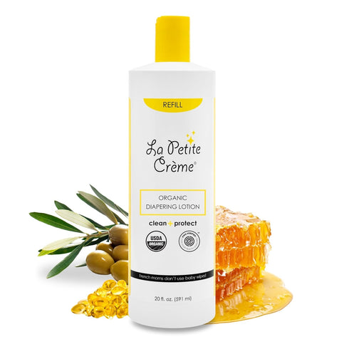 French Premium Diapering Lotion - Gentle Moisturizer & Skin Cleanser, Diaper Cream Alternative (20 oz)