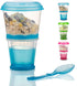 INOGIH Portable Cereal On the Go Cups with Spoon (Blue) - Breakfast Drink-Cup Cereal To-Go Container