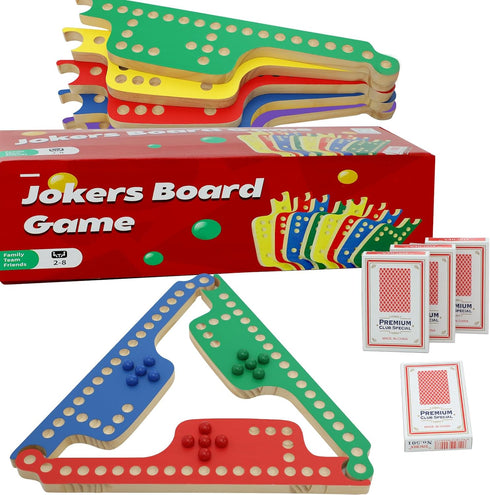2-8 8 8 40 4 Set Colorful Jokers and Marbles Board Game Pegs and Jokers Card Game for Players Solid Wood Game Boards